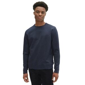 Robert Barakett Men's Navy Plaid Double-sided Knit Waverton Sweatshirt Size L